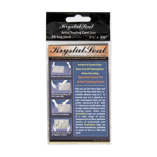 Creative Mark Krystal Seal ATC Art and Photo Bags - 5 x 7"- Pack of 250 - Archival Polyethylene Sealing Bags for Paintings, Artwork and Photo Storage