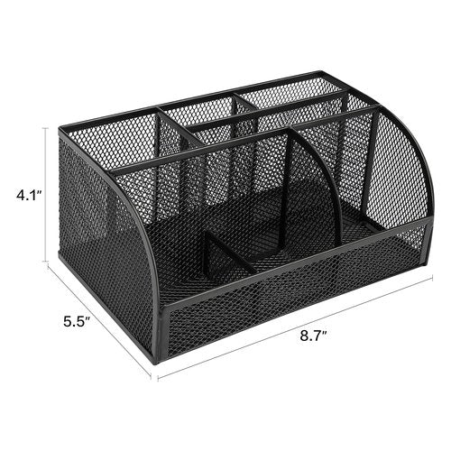 deli Mesh Desk Organizer Office Supplies Caddy with Pencil Holder and Storage Baskets for Desktop Accessories