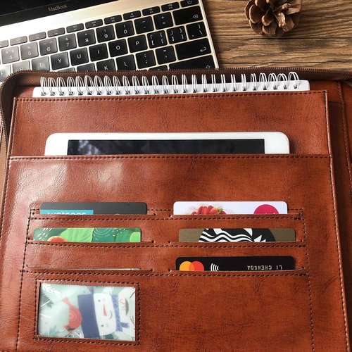 Vegan Leather Check Book Portfolio for 3 or 9 Ring Binders, Business Check Binder for 11 1/4"x9" (Custom)