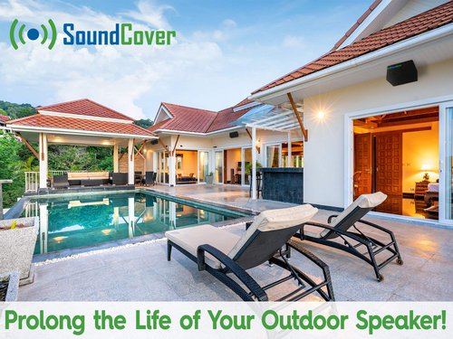 The Original Light Outdoor Speaker Covers for C-Bracket Mounted Speakers – Premium 210T Polyester with Silver UV Protective Coating – Water-Resistant, All-Weather Protection – Medium Size (Set of 2)