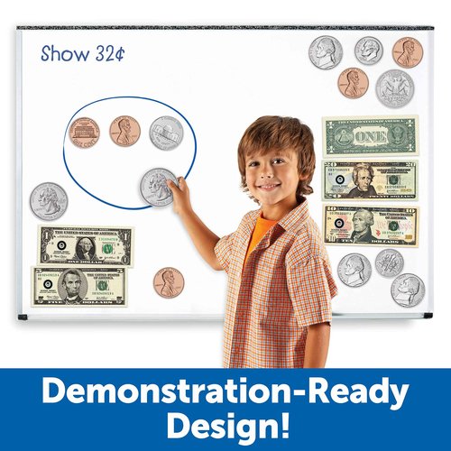 Learning Resources Double-Sided Magnetic Money 45 Pieces, Ages 5+ Play Money for Kids, Pretend Play Money, Classroom and Teacher Supplies