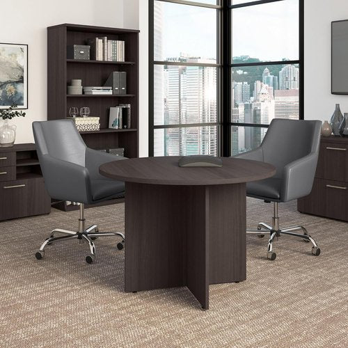 Bush Business Furniture 42-Inch Round Conference Table - Stylish Wood Base for 4 Users | Storm Gray