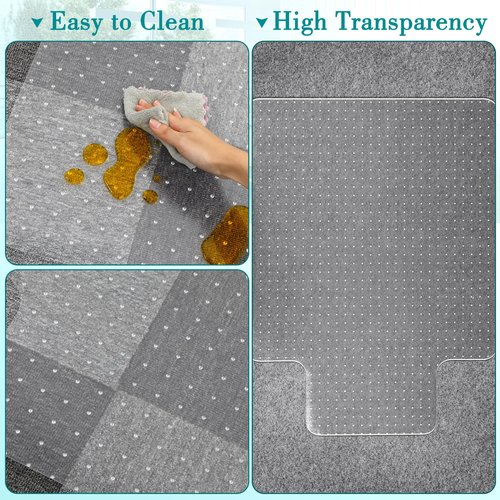 BesWin Chair Mat for Carpets, Clear Office Chair Mat for Carpeted Floors, Carpet Protector Mat for Office Chair for Low Pile Carpet, BPA and Phthalate Free(47" x 59" Rectangle)