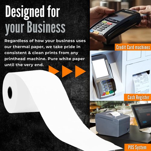 Thermal Tiger 3 1/8 X 230 Thermal Paper Rolls (50 Rolls/Box) – BPA-Free Rolls for POS Systems, Cash Registers & Credit Card Machines
