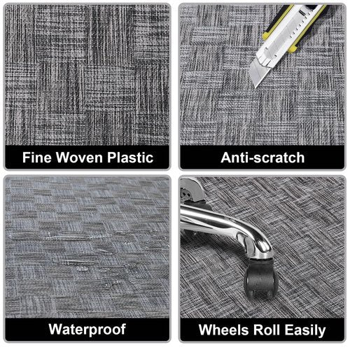 AiBOB Office Chair Mat for Hardwood Floor & Tile Floor, 53" x 45"Heavy Duty Computer&Desk Chair Mat for Rolling Chairs, Hard Floor Protector for Home Office