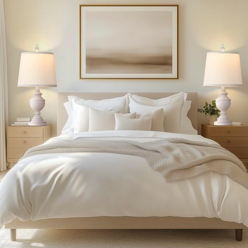 PARTPHONER Retro Table Lamps Set of 2, Bedside Lamp for Bedroom Rustic Farmhouse Table Lamps for Living Room, 22" Vintage Nightstand Lamps with White Shades, White