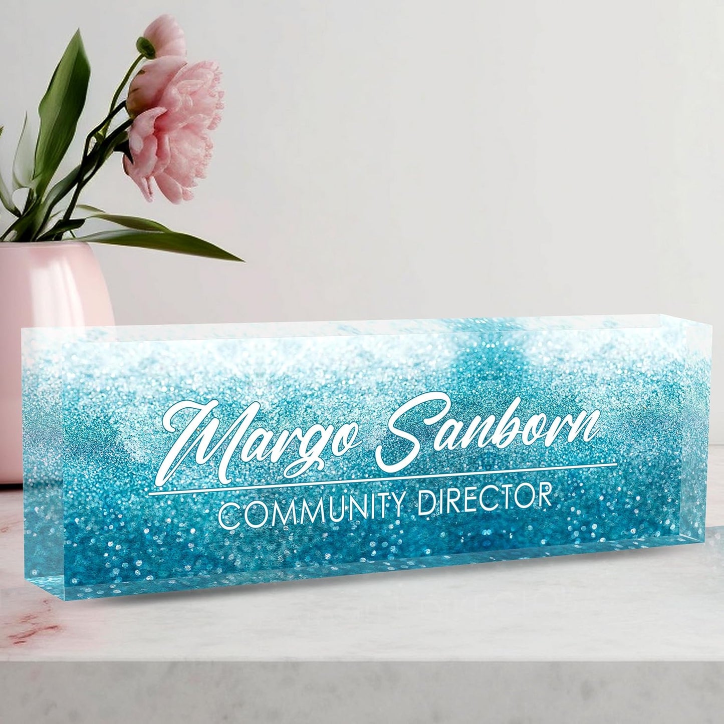 Skiennix Personalized Name Plate - Custom Office Desk Decor for Boss, Manager, Teacher & More