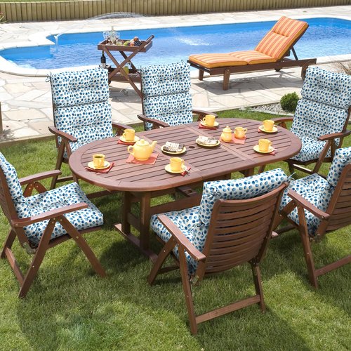 DYTXIII Set of 2 Outdoor High Back Chair Cushions 44"x 22",Water Repellent Rocking Seat Cushions Replacement, Seat/Back Chair Cushions for Patio,Porch,Balcony and Indoor - Brush Blue