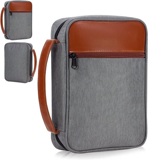 GUEER Bible Cover for Men - Durable Bible Holder with Zipper & Pockets | Standard Size, Ideal Gift
