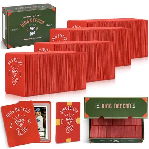 Ding Defend 510 Pack Trading Card Mailing Protectors - Hard Plastic Slab - Diamond Hands Card Guard Packaging Pads for Collectibles, Shipping & Hobby Supplies - 3.5 x 4.5 Inches