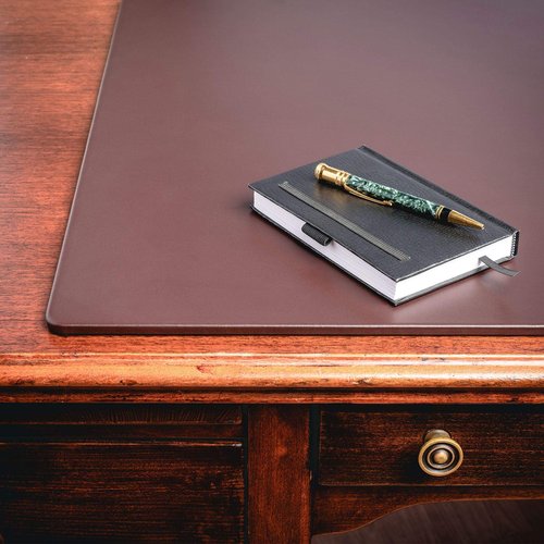 Dacasso Classic Leather Mat Desk pad, 34" x 20", Chocolate Brown