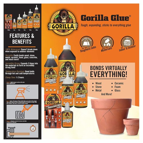 Gorilla Glue | Original Waterproof Polyurethane Adhesive - Brown, 4 Tubes (3g Each) for All-Purpose Use