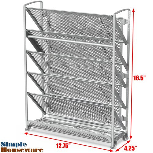 Simple Houseware 6-Tier Wall Mount Document Letter Tray Organizer, Silver