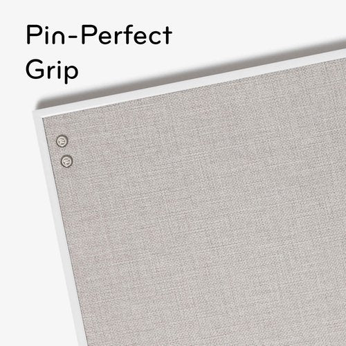 U Brands Farmhouse Linen Bulletin Board, 14" x 14", White Metal Frame, Industrial Grade Pinning Surface (Pack of 4)