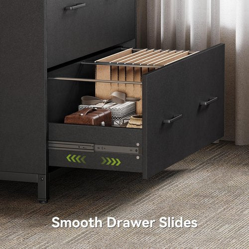 LITTLE TREE 2 Drawer File Cabinet for Home Office, 30.7-Inch Lateral Office Cabinet for A4 and Letter Size Files, Printer Stand, Storage Cabinet Organizer, Rustic Brown + Black