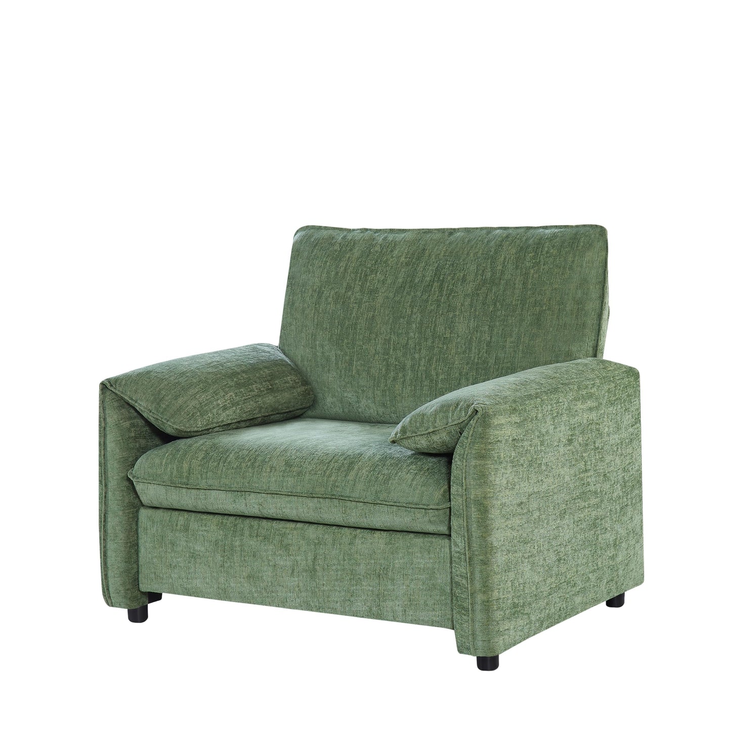 Sivoey Oversized Accent Chair, 41 inch Modern Armchair for Living Room, Wide Reading Chair w/Deep Seat Springs Cushion, Padded Arms, Chenille Single Sofa Chair for Bedroom, Apartment, Green