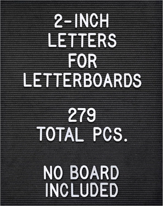 Skiennix Letter Board Plastic Letters Set - 2 Inch White Letters for Felt Boards | Perfect for Custom Messages