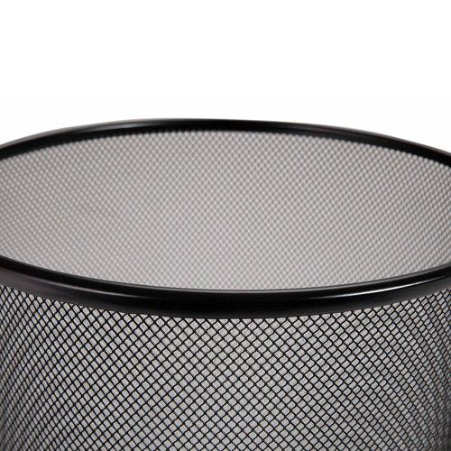 Seville Classics 2-Pack Steel Mesh Round Trashcan Wastebasket for Trash or Recycle in The Home, Office, or Garage, Black, 6 Gallon