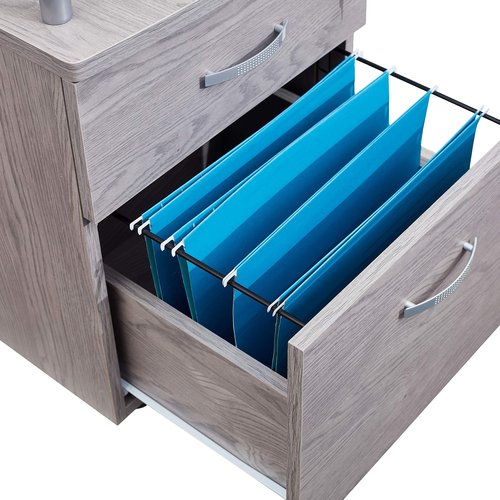 2-Drawer Rolling File Cabinet with Lock and Glass Top, Under Desk File Cabinet with Wheels, Printer Stand, Grey