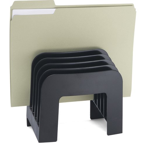 Officemate Verticalmate Cubicle File Sorter, 5 Compartments, Charcoal, 7.875 x 4.43 x 8 inches (29252)