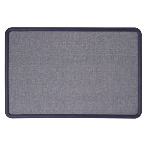 Quartet Bulletin Board, Fabric, 3 x 2 Feet, Office Bulletin Boards, Contour Navy Blue Plastic Frame (7693BE)
