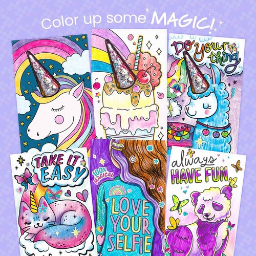 Fashion Angels Unicorn Sketch Portfolio Set Bundle, Bulk Pack of 4 Unicorn Design Sketch Books, Ideal Gift & Party Favor for Girls, Kids, Tweens