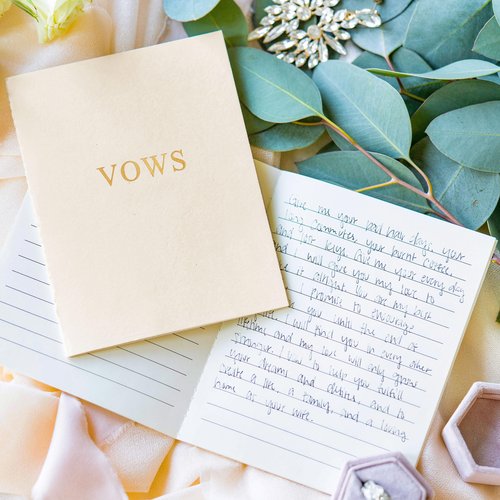 Awakened Creations™ Wedding Vow Books - 2x Vow Notebooks - 5.5"x 4.25" Pocket Sized Minimalist Vow Renewal Book with Gold Lettering Cover - Wedding Gift with Keepsake Box