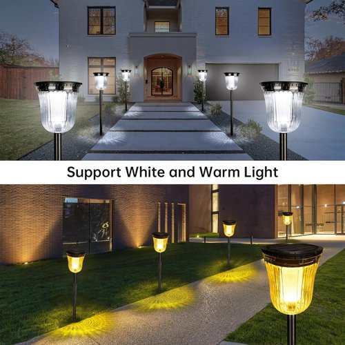Kruta Solar Garden Lights - Super Bright 200 Lumen Waterproof Outdoor Lighting | 4 Pack, 14 Hours Runtime