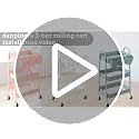 danpinera Green 3-Tier Metal Rolling Storage Cart with Wheels