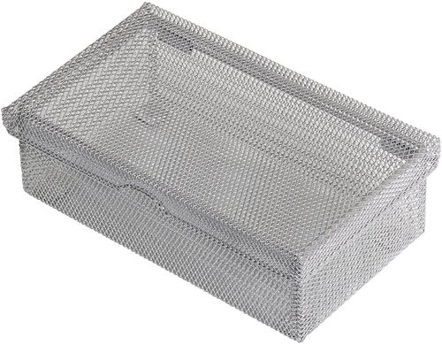 Ybm Home Silver Hinged Mesh Pencil, Markers, Pens Storage Box, School Supply Holder Office Desktop Organizer 2307 (1)