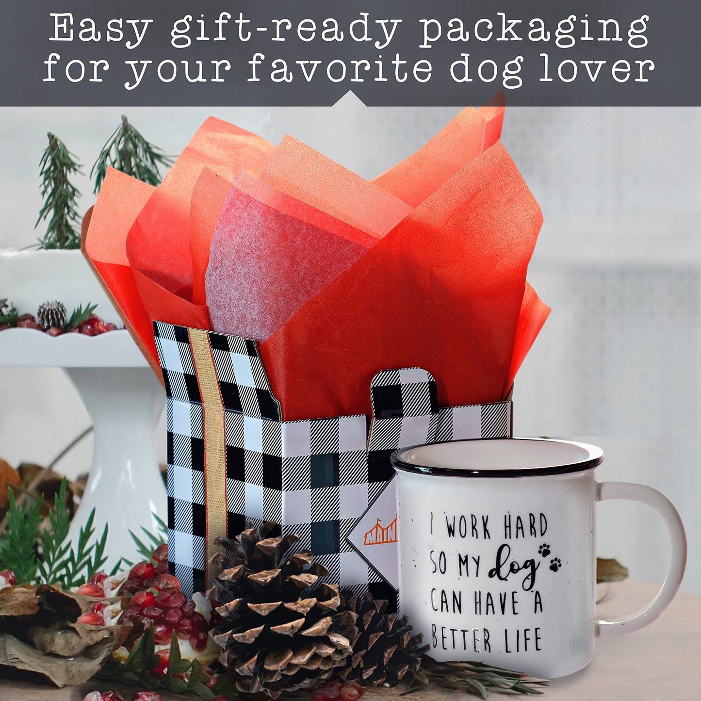 MAINEVENT I Work Hard So My Dog Can Have A Better Life Mug 11 Ounce Ceramic Coffee Mug, Gifts For Dog Lover Cup