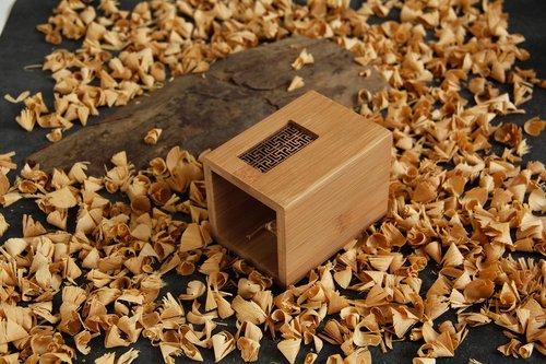 SzBlaze Creative Design Japanese Garden Style Bamboo Wood Desk Pen Pencil Holder Stand for Office School（Style 1）