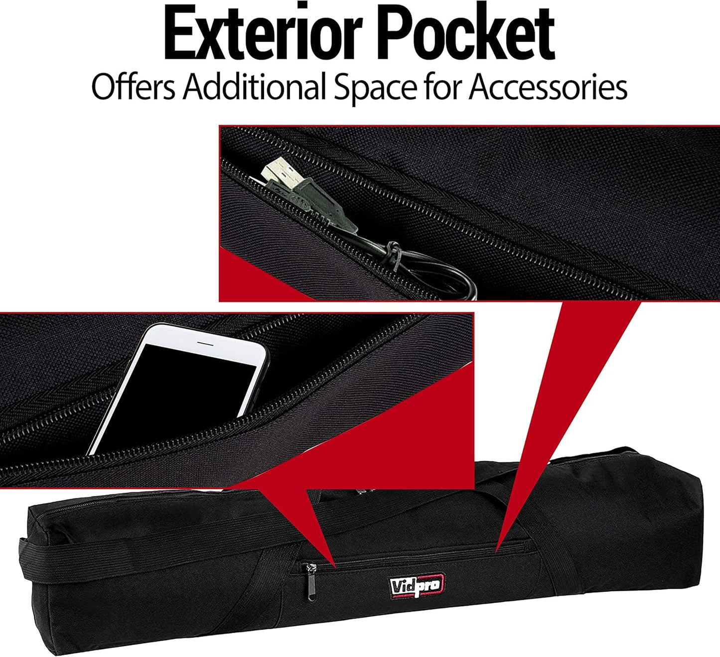 VidPro TC-27 Padded Tripod Bag - Durable Protection for 27-Inch Tripods | Lightweight & Portable