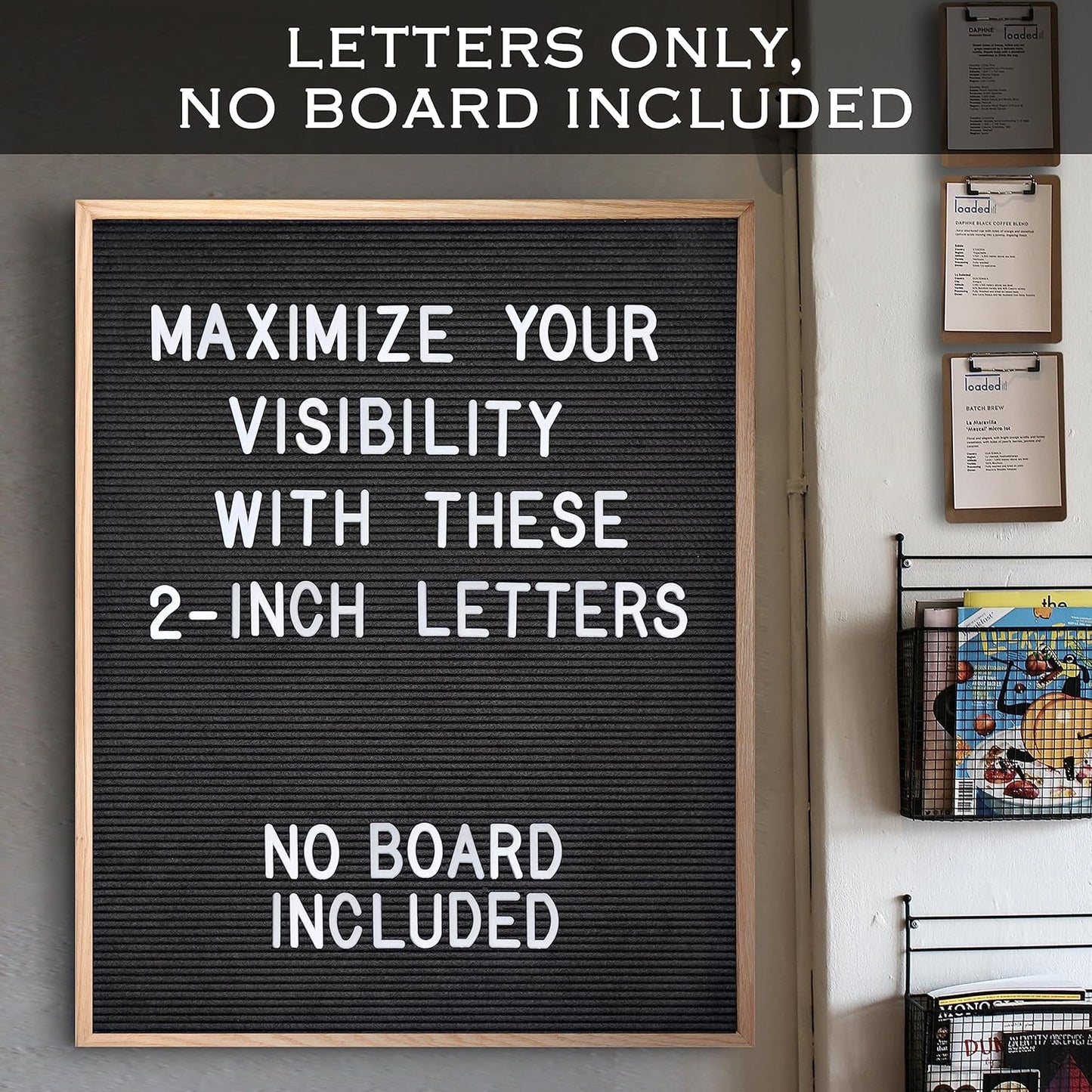 Skiennix Letter Board Plastic Letters Set - 2 Inch White Letters for Felt Boards | Perfect for Custom Messages