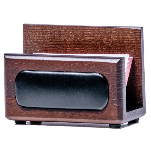 Dacasso Walnut and Leather Business Card Holder