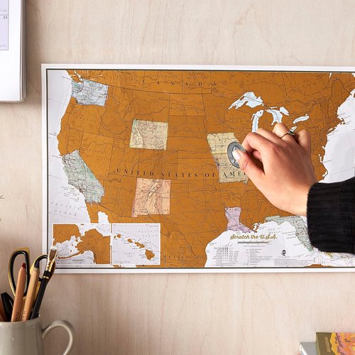 Scratch Off USA National Parks Poster - 17 x 22 Inches | Bonus USA Scratch Off Map for Outdoor Lovers