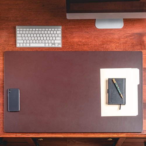 Dacasso Classic Leather Mat Desk pad, 34" x 20", Chocolate Brown