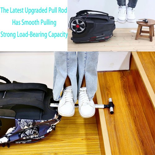 PISKGODSF 22 Inch Rolling Backpack with Wheels for Travel, 55 L Large Capacity Wheeled Backpacks, Roller Backpack with 15.6 Inch Laptop Waterproof Compartment