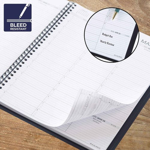 2021 Four Person Group Daily Appointment Book by AT-A-GLANCE, 8" x 11", Large, Black (708220521)