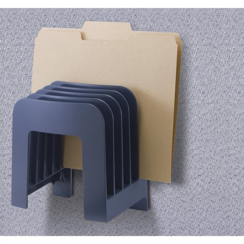 Officemate Verticalmate Cubicle File Sorter, 5 Compartments, Charcoal, 7.875 x 4.43 x 8 inches (29252)
