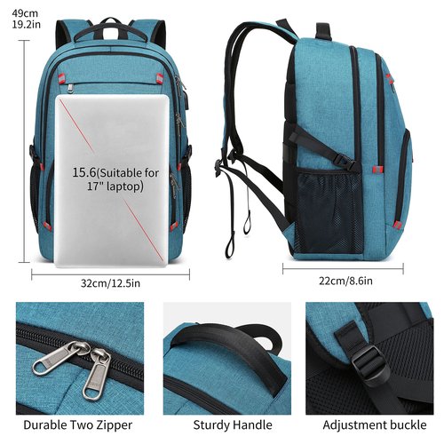 CAFELE 17.3 Inch Laptop Backpack,School Backpack,Travel Durable Work Backpck for Women Men,Blue.