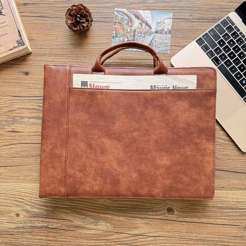 Gvalant 7 Ring Check Binder Vegan Leather Portfolio for 3-Up Business Size Checks, with Handle and Zippered Briefcase with 500 Check Capacity，9 x 13 inch Sheets