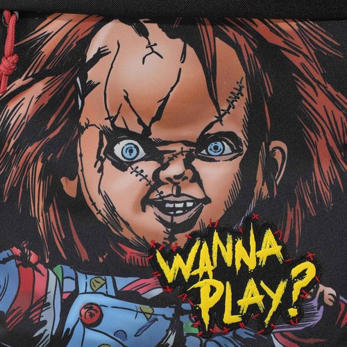 Chucky 17.5" Black adult Backpack With Plush Character Charm