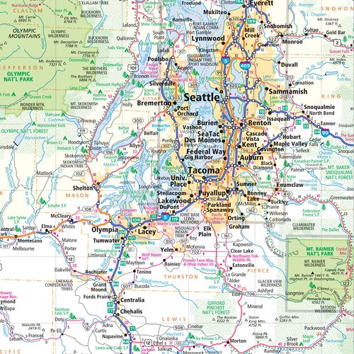 Rand McNally Easy to Read: Washington State Map