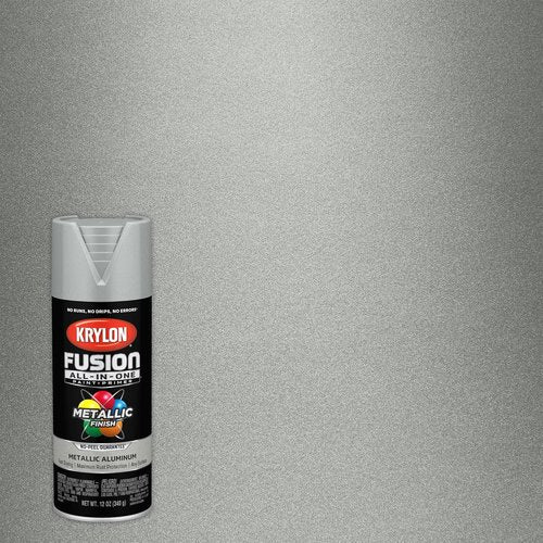 Krylon Fusion All-In-One Spray Paint - Versatile Indoor/Outdoor Adhesive - 12 oz, Aluminum Finish
