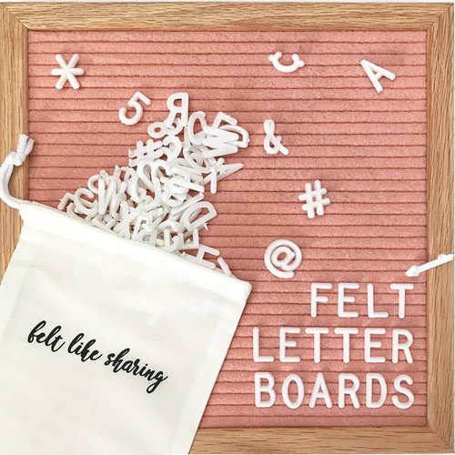 Felt Like Sharing Square Letter Board - Changeable Coral Felt Message Board | 10”x10” with 3 Sets of Letters for Home & Office Decor