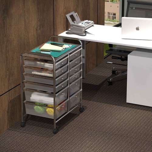 Simple Houseware Utility Cart with 12 Drawers Rolling Storage Art Craft Organizer on Wheels