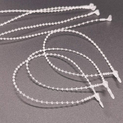 Jessica welcomes you 5" Pin Adjustable Security Beaded Loop Tie Plastic Paper Prices Tag Fasteners(1000pcs)
