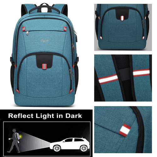 CAFELE 17.3 Inch Laptop Backpack,School Backpack,Travel Durable Work Backpck for Women Men,Blue.
