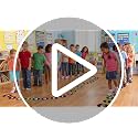 WSICSE 36 Black Classroom Floor Line Up Spots with Arrows, 4x4 Inches